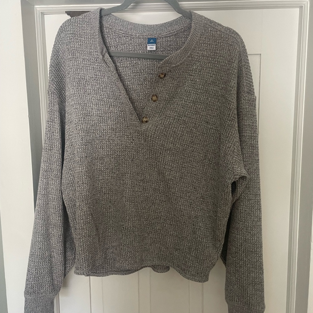 Old Navy Women's Waffle Sweater - Gray